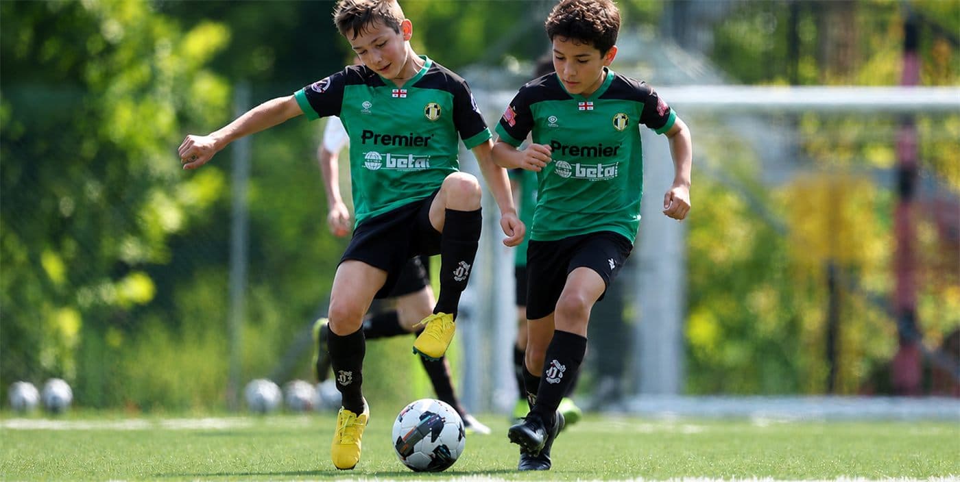 Academy kids playing a match